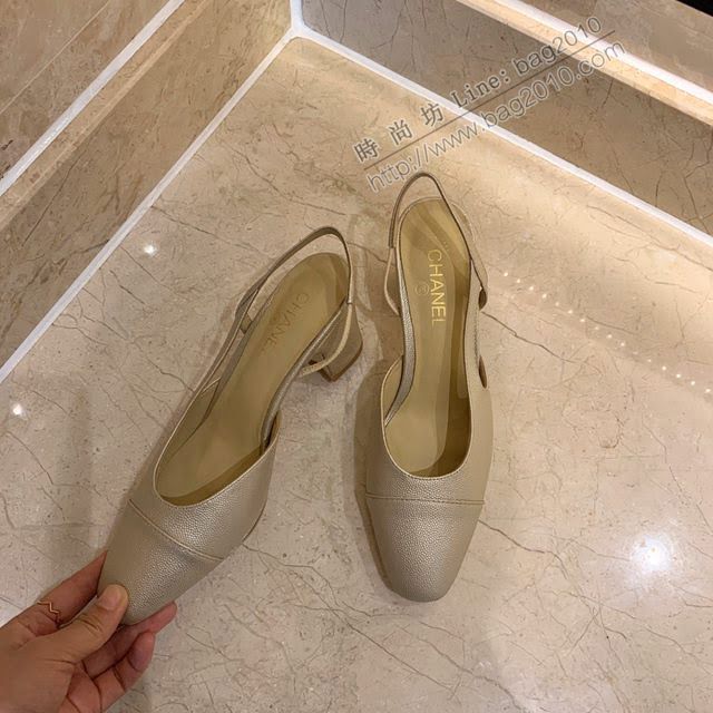 Chanel女鞋 香奈兒時尚經典涼鞋 Chanel中跟涼鞋  naq1100